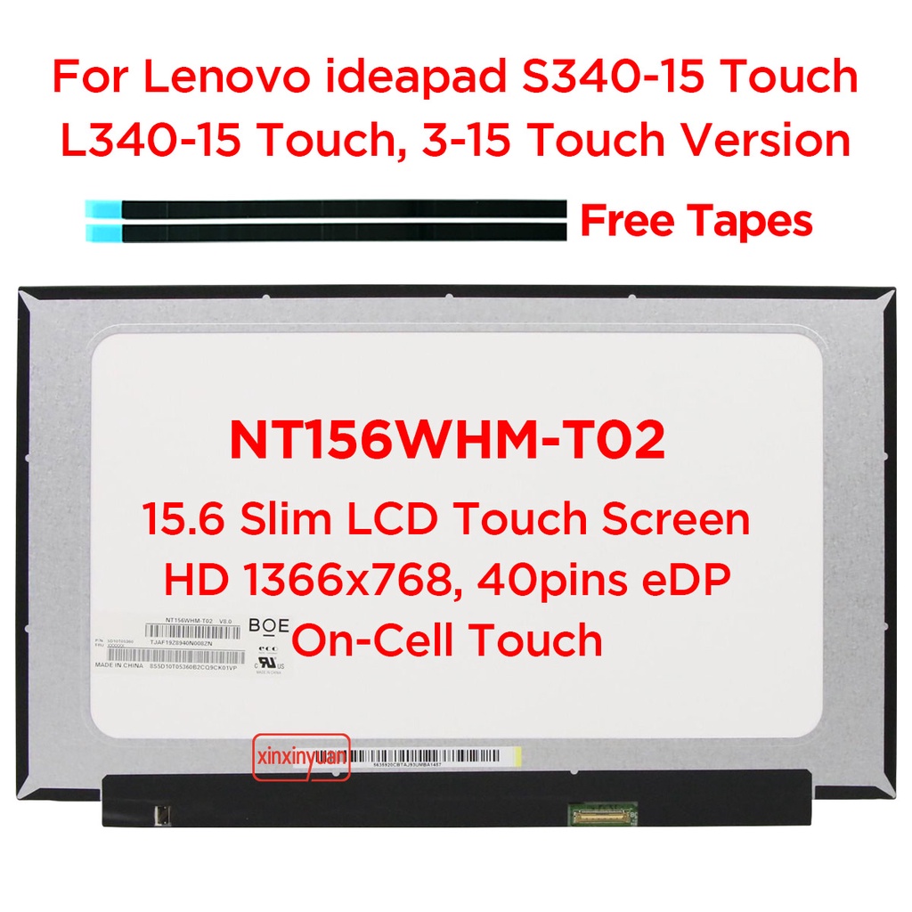 LENOVO 15.6筆記本液晶觸摸屏nt156whm-t02 B156XTK02.1適用於聯想ideapad 3-15