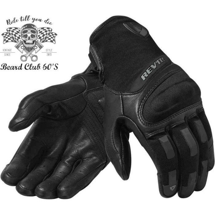 ♛大鬍子俱樂部♛ REVIT® Striker 3 荷蘭 復古 騎士 重機 透氣 山羊皮 短手套 黑色