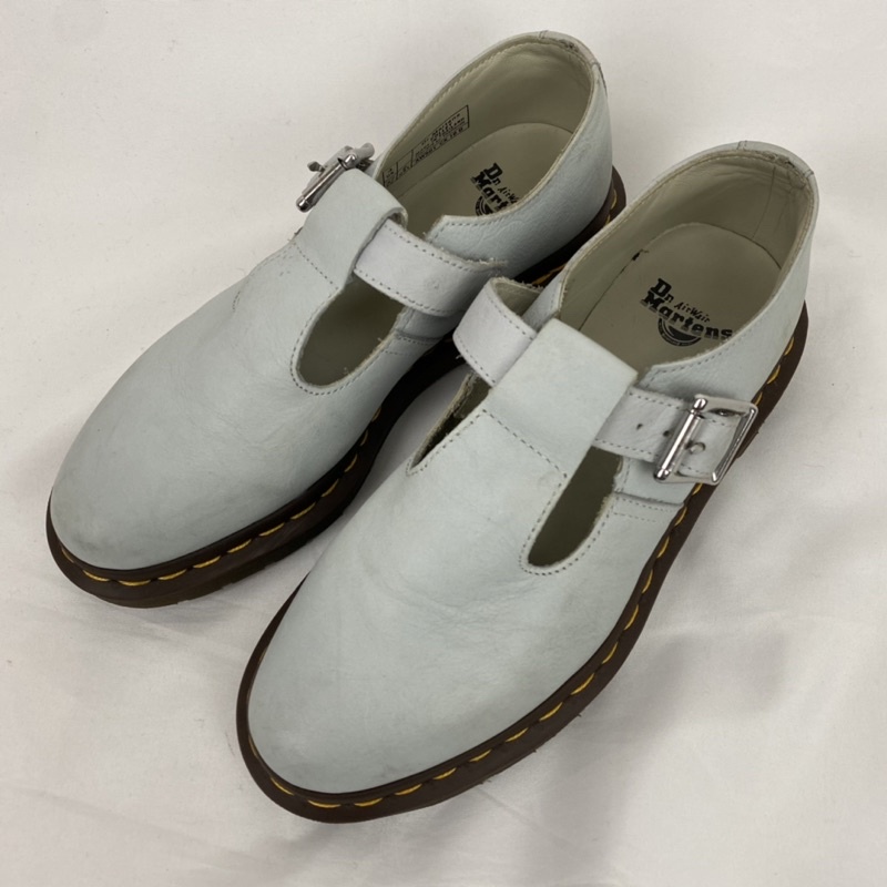 二手 古著 Dr. Martens 正品 馬汀大夫 Polley 馬丁鞋 瑪莉珍 娃娃鞋 淺灰色 女鞋 UK4 US6