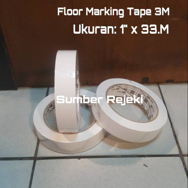 Putih 地板膠帶 3M 764 白色尺寸 24mm x 33。M 地板絕緣膠帶地板地板標記膠帶