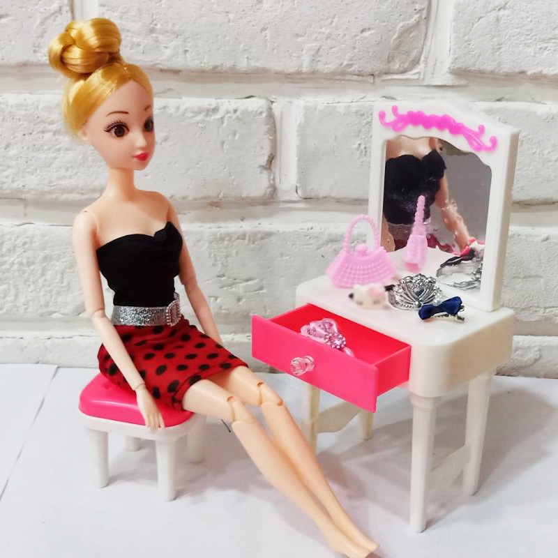[靚妞兒小舖]娃娃化妝台迷你化妝台芭比娃娃家具娃娃娃娃家具