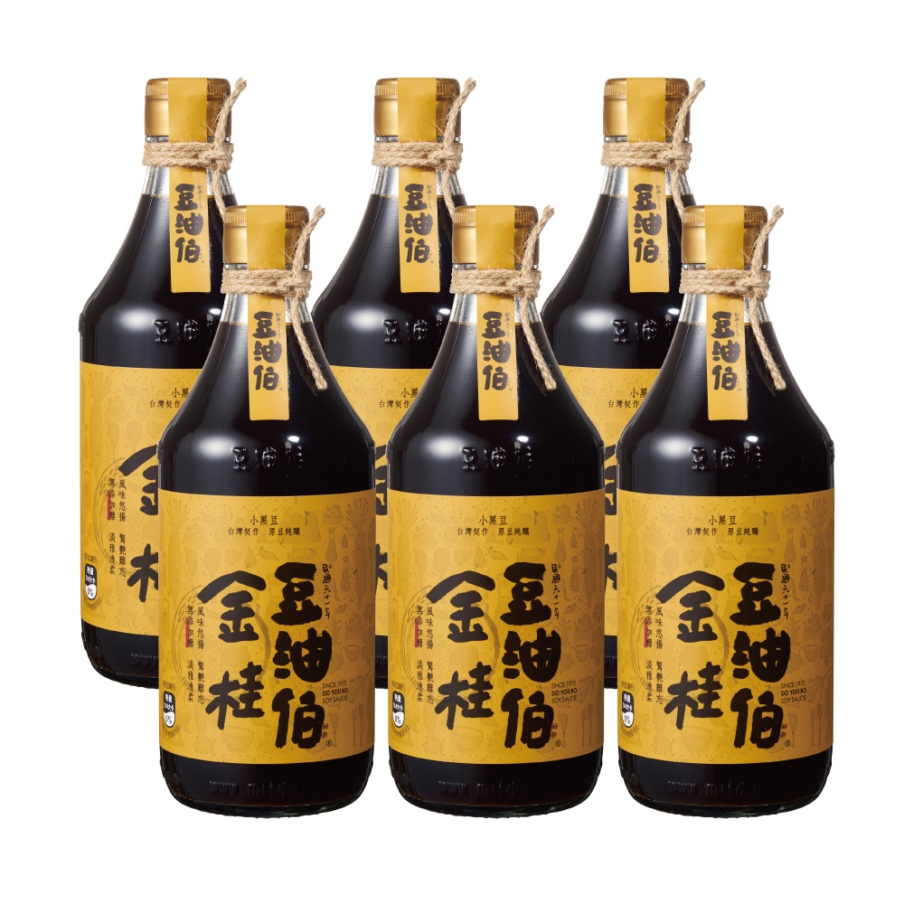 【豆油伯】金桂醬油(無添加糖)500ml/6入組