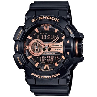 CASIO 卡西歐 GA-400GB-1A4 / G-SHOCK錶冠設計潮流雙顯錶 / 玫瑰金 51.9mm