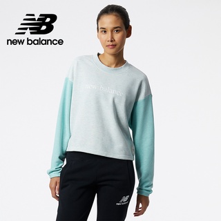 【New Balance】NB衛衣_女性_灰綠色_AWT21557LUH