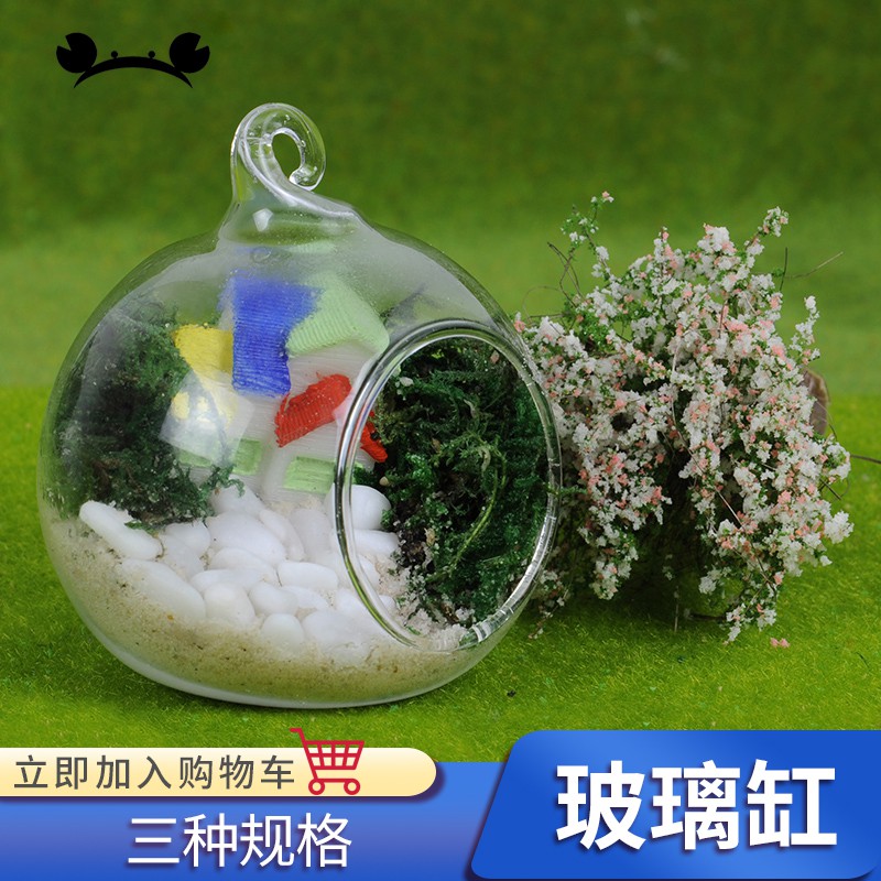 *5號模具館* 螃蟹王國手工DIY創意玻璃迷你缸 小吊瓶配飾容器 微景觀玻璃瓶缸