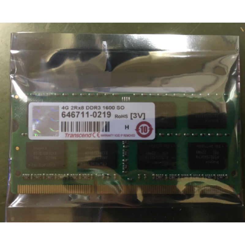 筆電記憶體 4GB DDR3 1600（1.5V)