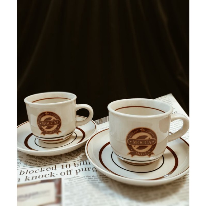 老木青 |早期 MD韓國 摩卡陶瓷咖啡杯盤組 MOCCA 瓷器 咖啡杯 復古懷舊