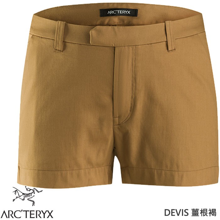 Arc'teryx 始祖鳥 女款 DEVIS 休閒短褲 彈力面料 吸濕排汗 薑根褐 23068 綠野山房