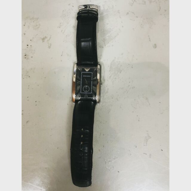 EMPORIO ARMANI手錶 英倫時尚獨立小錶盤男錶-黑(AR1604)