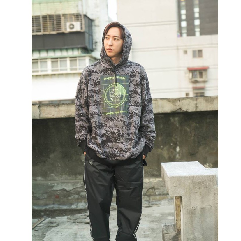 UNDER PEACE 18AW 雷達迷彩寬版帽T RADAR / DIGI CAMO OVERSIZE HOODED