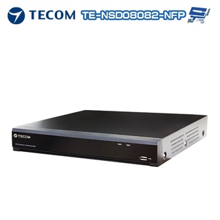 昌運監視器 東訊 TE-NSD08082-NFP 8路 4K H.265 NVR智慧網路型錄影主機