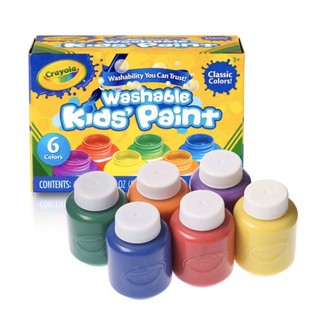 美國crayola 可水洗兒童顏料2OZ 6色