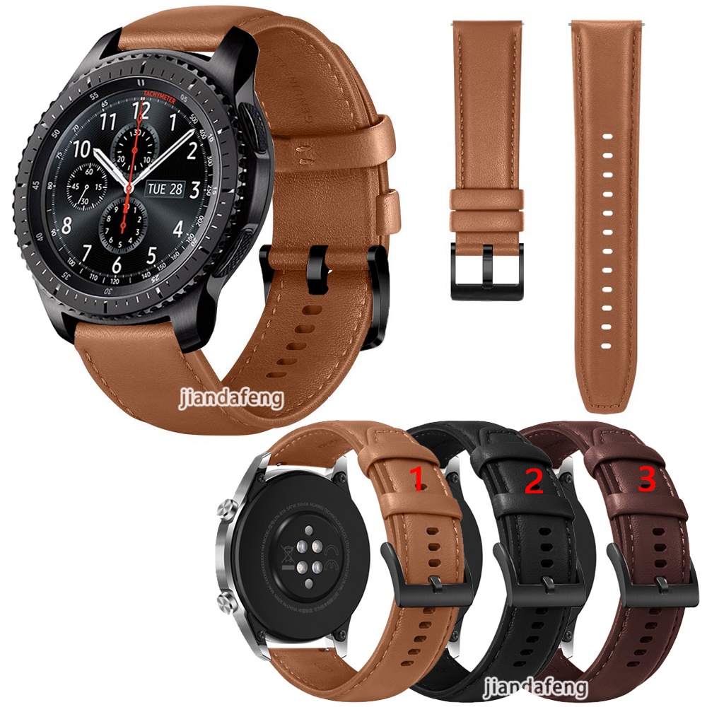 SAMSUNG 適用於三星 Gear S3 Frontier/Classic 的皮革錶帶頂層牛皮