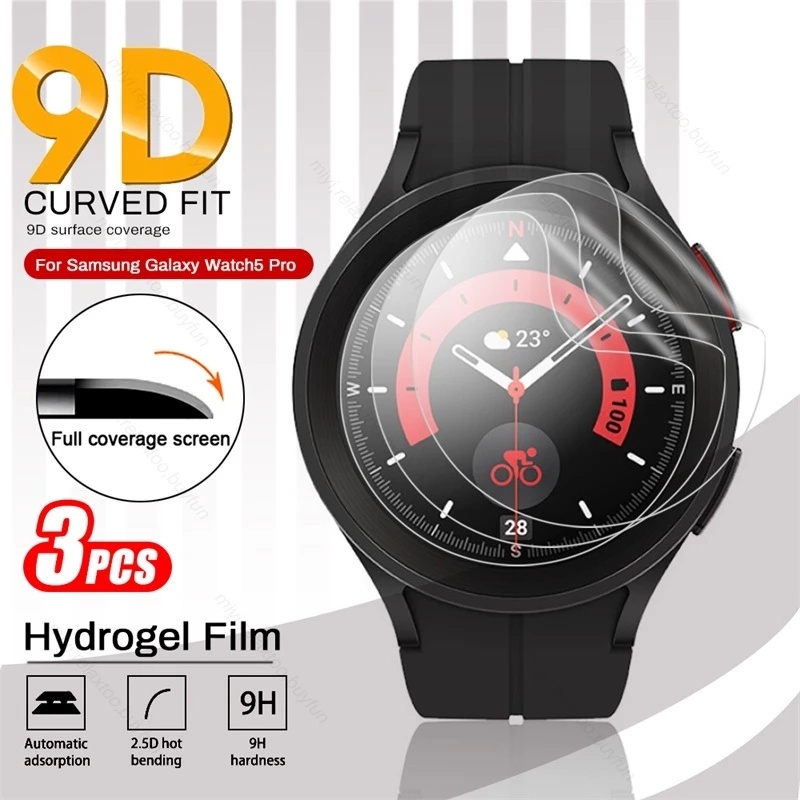 1 Pc 9D 彎曲軟水凝膠膜, 適用於 Samsung Galaxy Watch 5 Pro, 高清透明屏幕保護膜非玻
