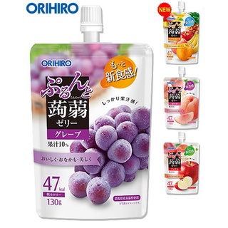 ORIHIRO 新食感吸管蒟蒻果凍130g 葡萄 蘋果 桃子 綜合 吸管果凍