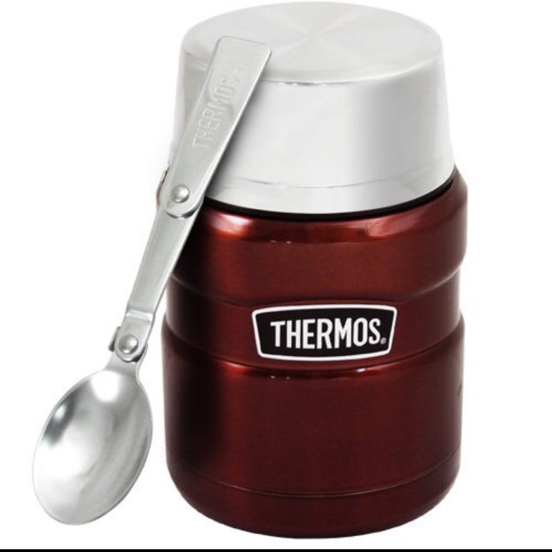 THERMOS膳魔師 不鏽鋼真空保溫悶燒罐/食物罐470ml-咖啡紅(SK3000)