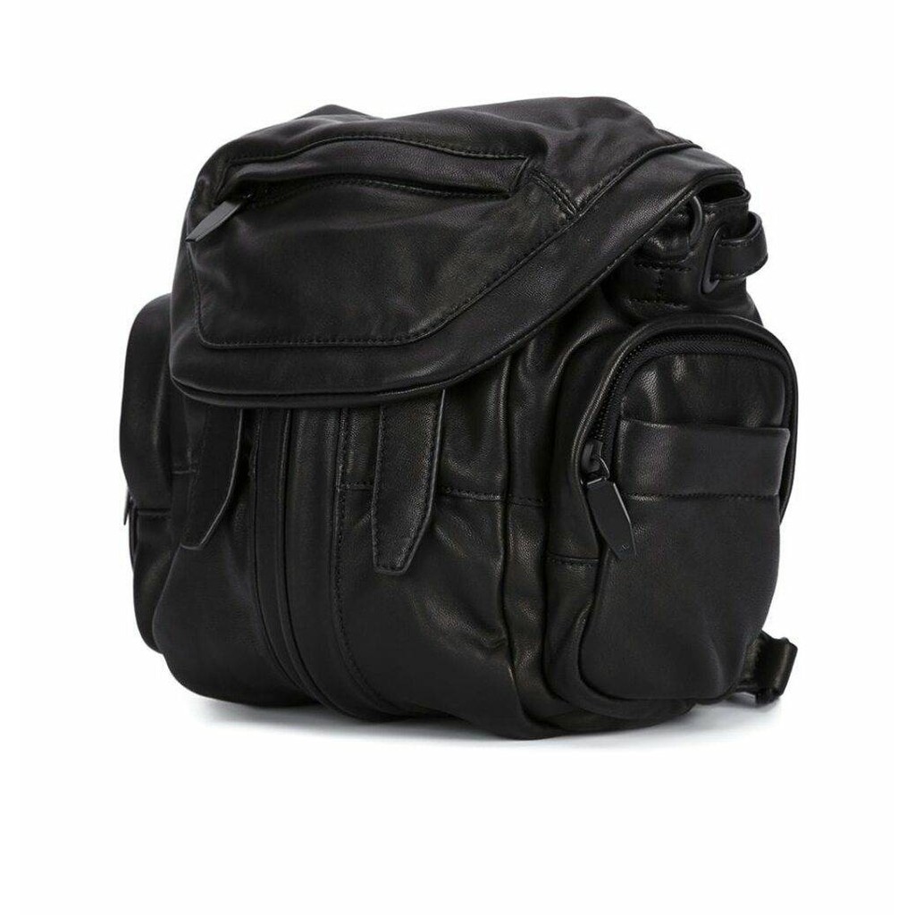 現貨Alexander Wang black MINI MARTI backpack全新專櫃正品全黑色後背包