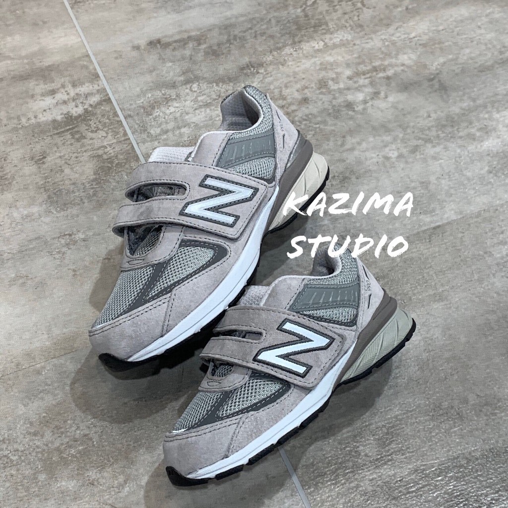 Kazima｜New Balance 童鞋 NB 990GL5 小童 休閒鞋 復古 灰色 麂皮 魔鬼氈 寶寶鞋 布鞋