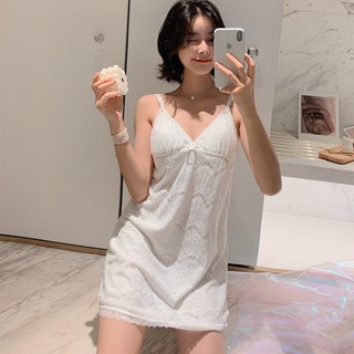 臺灣公司❤️開發票 歐美 法式浪漫 帶胸墊性感睡衣 女生睡衣 連身睡裙 甜美 蕾絲睡裙 內衣 舒適 情趣 性感 誘惑