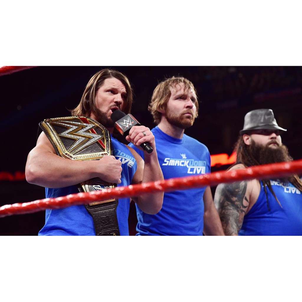[美國瘋潮]正版 WWE SmackDown Live T-Shirt 品牌精神藍色款衣服 John Cena AJ