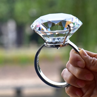 1000克拉大鑽石戒指禮盒 8CM 4CM 2CM💎超大 浪漫求婚大鑽戒求婚道具 求婚戒指 拍照婚禮道具 婚紗道具B