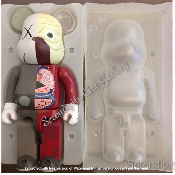 Bearbrick X KAWS 半剖(紅) 400% 極精品  限量500件