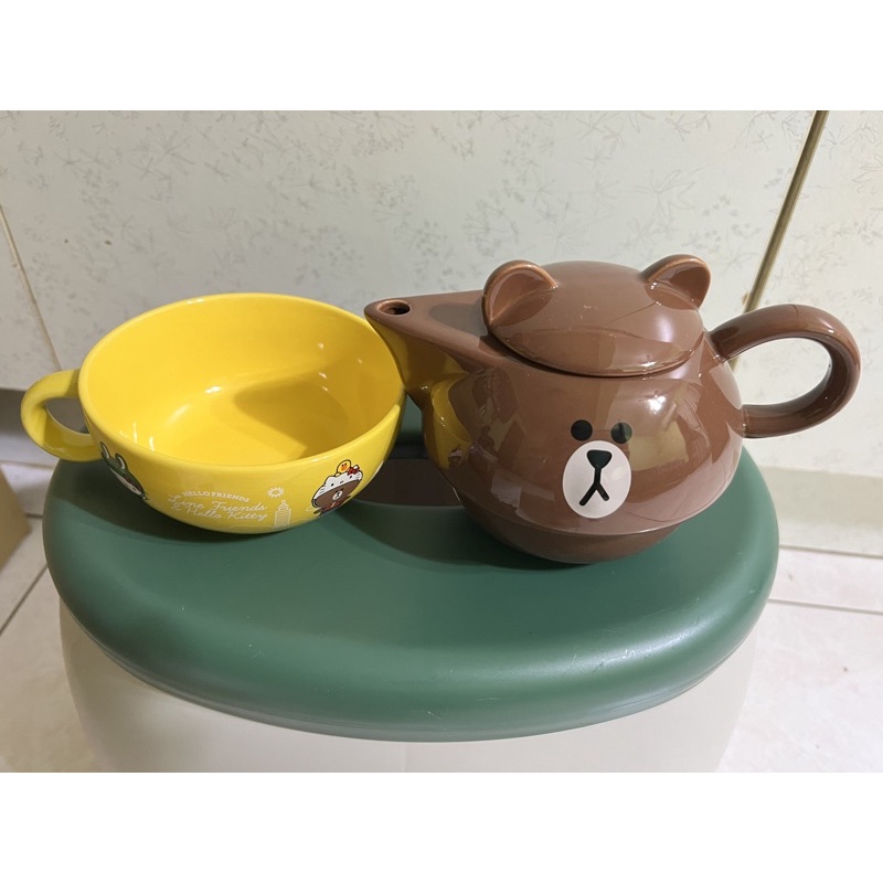 熊大下午茶杯茶壺組 泡茶壺組 陶瓷泡茶壺組