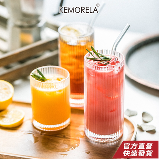 KEMORELA 摺紙風格透明雞尾酒玻璃杯復古玻璃器皿套裝摺紙風格透明雞尾酒眼鏡套裝酒吧飲料冰咖啡杯果汁波紋飲料