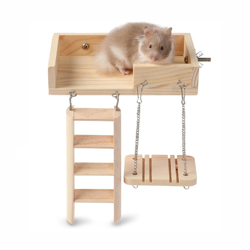 寵物鼠玩具 鞦韆 木製玩具鞦韆 倉鼠 三線 黃金鼠 小吊床 盪鞦韆 倉鼠玩具 樓梯 蹺蹺板 爬梯