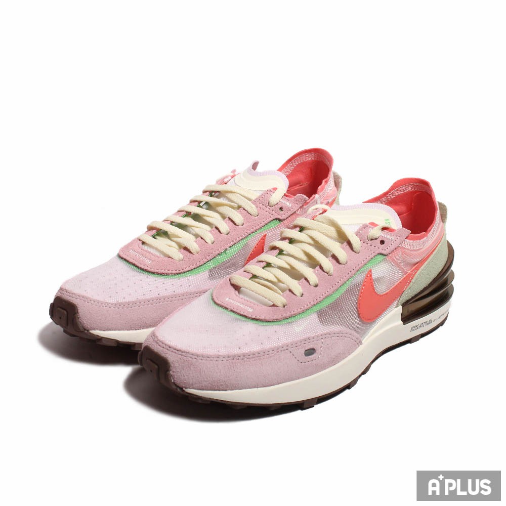 NIKE 女 WAFFLE ONE 休閒鞋 經典 復古 麂皮 解構 網布 穿搭 粉白綠棕 - DM5452161