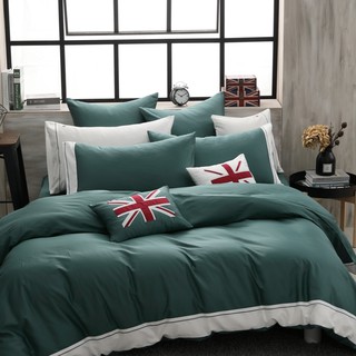 城市系列-劍橋綠-床包兩用被床組-100%精梳棉