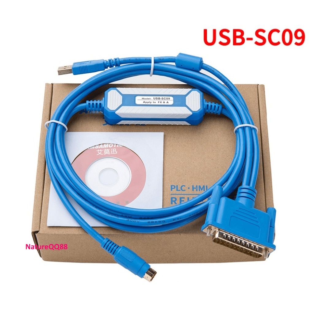 三菱 PLC 編程電纜 傳輸線 下載線 USB-SC09 適用 FX / A系列 支援WIN7/8/10 XP