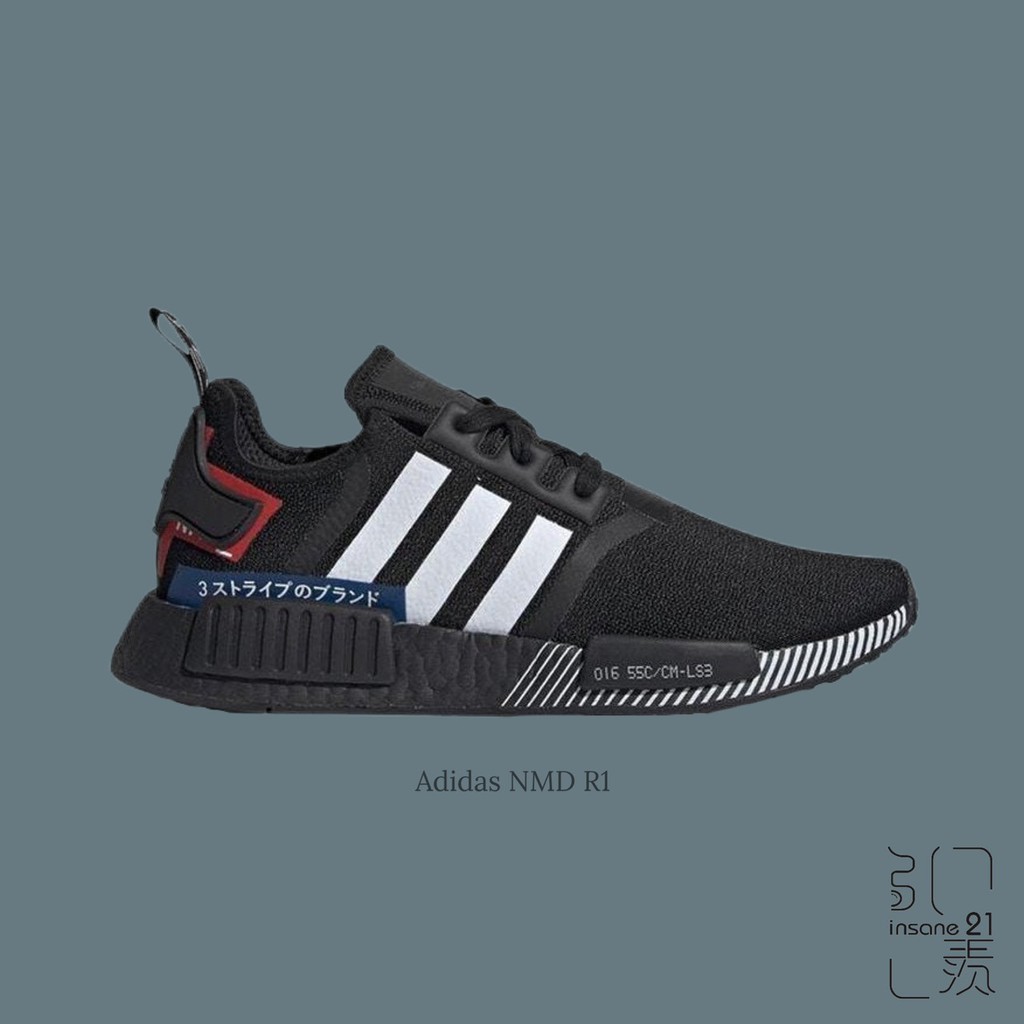 Adidas Originals Nmd R1 全黑白條紋日文黑黑魂男生尺寸ef1734 Insane 21 蝦皮購物