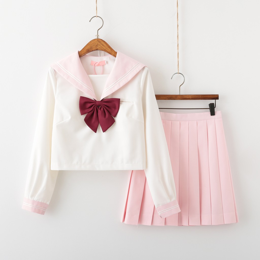 絕贊可愛雙子星紅藍cp雙色夏服中間服套裝jk制服水手服女裝學院風 蝦皮購物