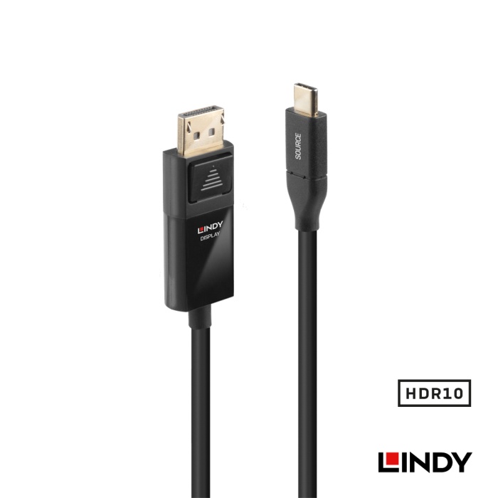 LINDY 林帝 主動式USB3.1 TYPE-C TO DISPLAYPORT HDR轉接線 3M (43303)