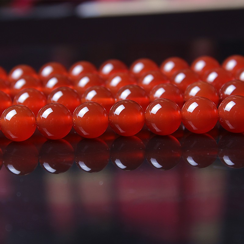 【昱晶閣】天然紅瑪瑙6mm 8mm 10mm 12mm散珠 DIY手工紅色瑪瑙圓珠飾品手串配件隔珠材料