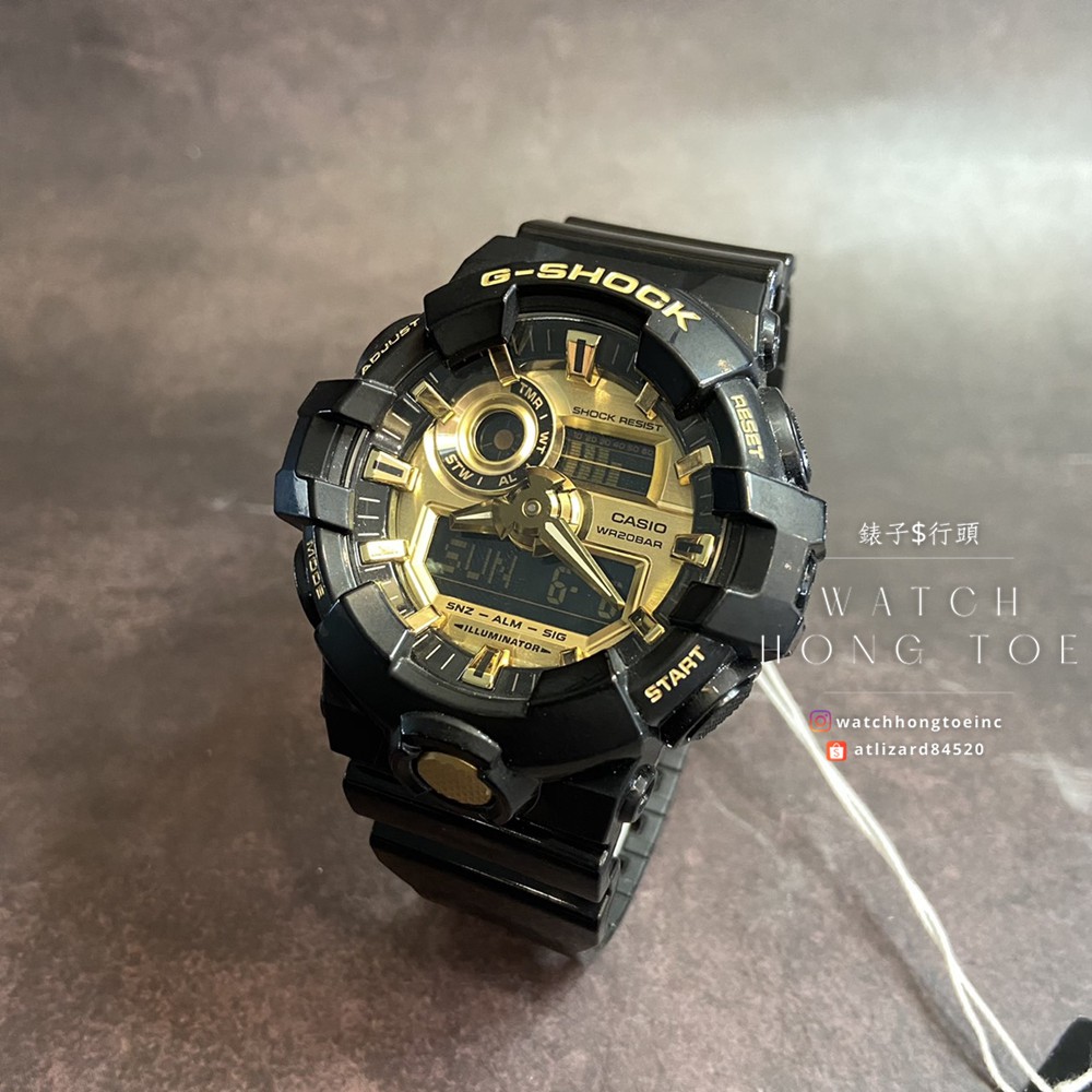 []錶子$行頭[] CASIO G-SHOCK GA-700 黑金 經典配色 電子錶 ( GA-710GB-1A )