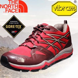 【The North Face 女款 GORE-TEX低筒輕量登山鞋 瓜紅/大氣灰】CDG7/低筒輕量登山鞋//悠遊山水