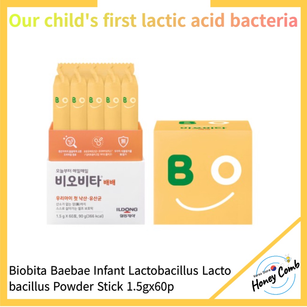 [ILDONG] Biobita Baebae 嬰兒乳酸菌乳糖粉棒 1.5 克 x 60 ea / 韓國產品 / 我們孩