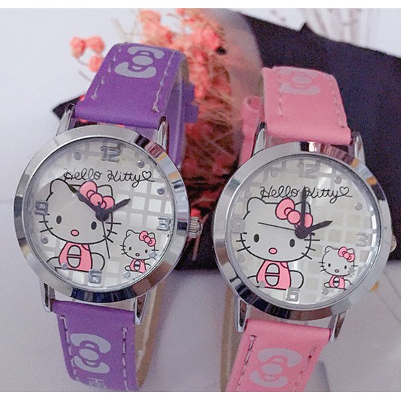 Hello Kitty 手錶兒童女孩女士石英手錶卡通手鍊手錶