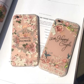 現貨/預購 iPhone 6/6s/7/7s/8/8 plus清新小花霧面浮雕磨砂全包手機殼