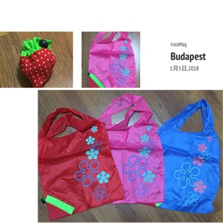 ☆☆☆宥仔家的雜物房☆☆☆草莓造型可愛環保購物袋-粉紅