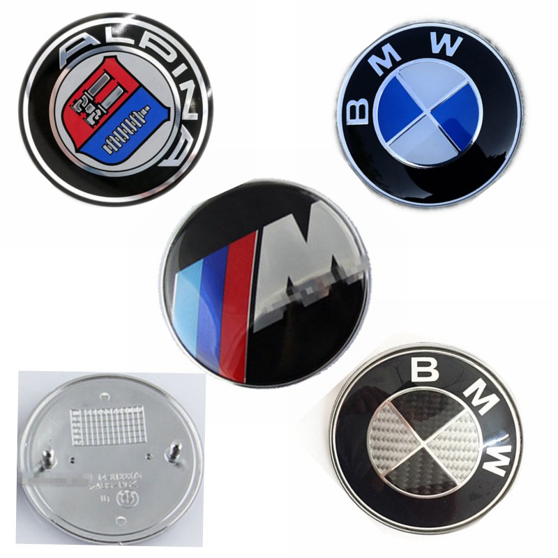 2個前後標 適用於BMW宝马 82mm 74mm機蓋標車尾標logo M標 碳纖維引擎蓋標 藍白黑白