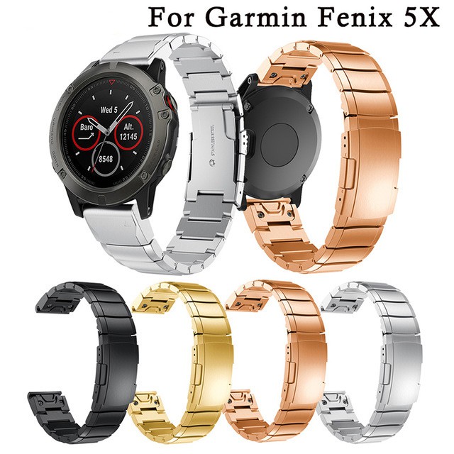 佳明金屬錶帶 適用於Garmin Fenix 3/3 hr/5X/plus快拆式金屬錶帶 不鏽鋼替換腕帶