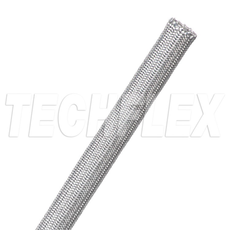1公尺 - 美國Techflex NMN0.31SV 銀色 柔軟 尼龍布料材質 100%覆蓋 無擴張性 線材套管