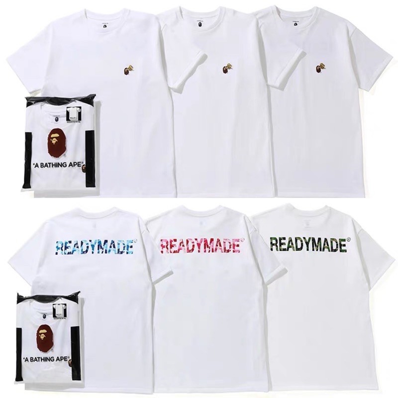 Readymade &amp; Bape 聯名三色迷彩logo短袖T恤 一包三件