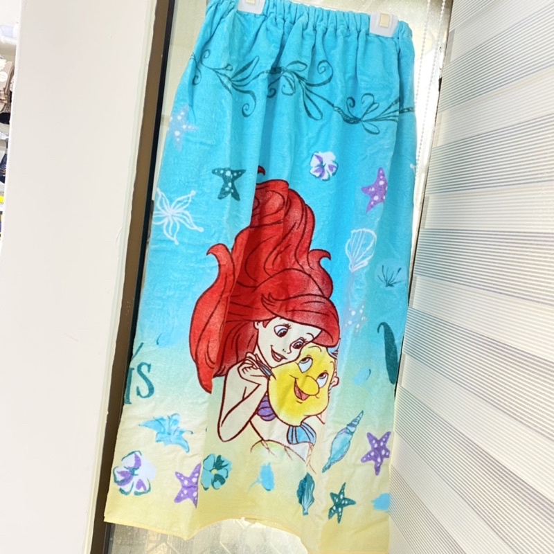 小美人魚 Ariel 浴巾 純棉 80*120 日本代購 吸水 迪士尼 伸縮 大浴巾 療育 交換禮物