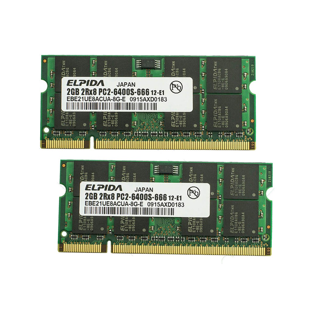 Elpida 4GB(2PCS 2GB) 2RX8 DDR2-800 800MHz PC2-6400s 200pin 筆