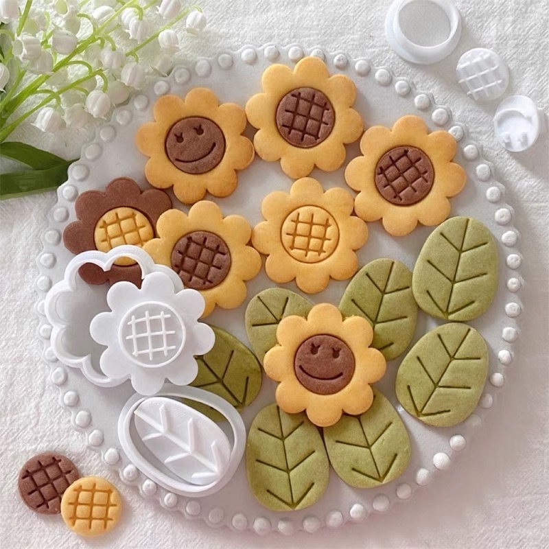 『Mi烘培』向日葵餅乾模3件組 壓模餅乾模 造型餅乾模 親子烘培 diy 手作餅乾 餅乾模 3D列印模 向日葵 花