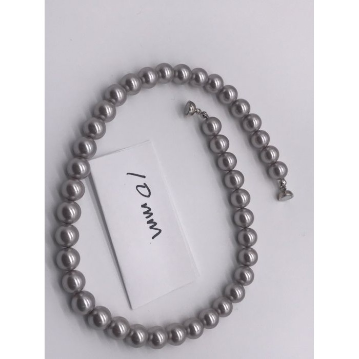 1130天然貝珠珍珠項鍊貝寶珠貝珠項鍊深海貝珠設計版10mm銀色珍珠貝項鍊磁扣款